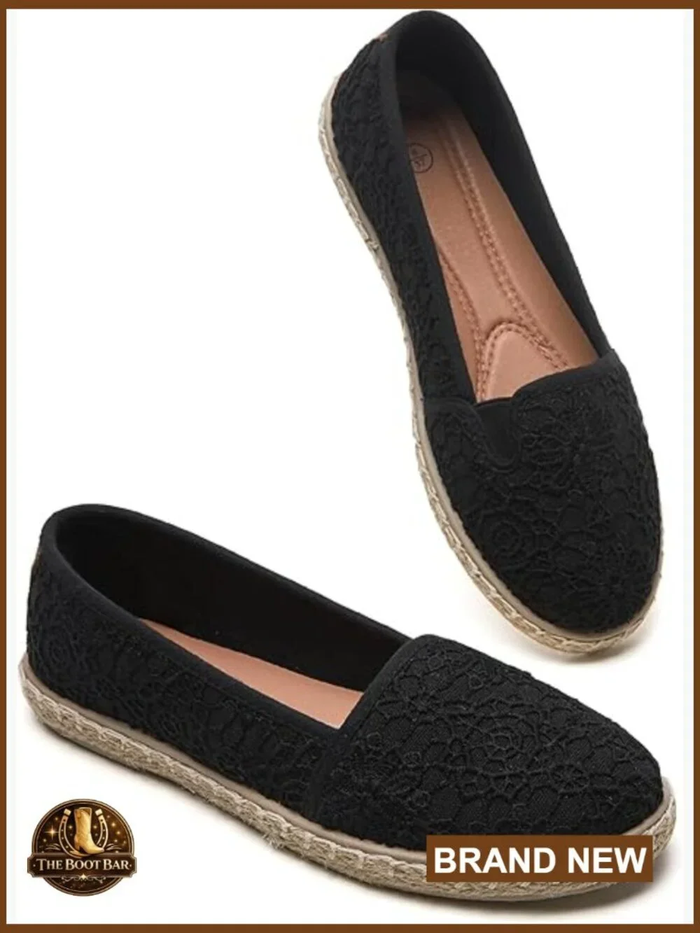 Women's Lace Ballet Flats with Flower Embroidery Slip On Dress Shoes